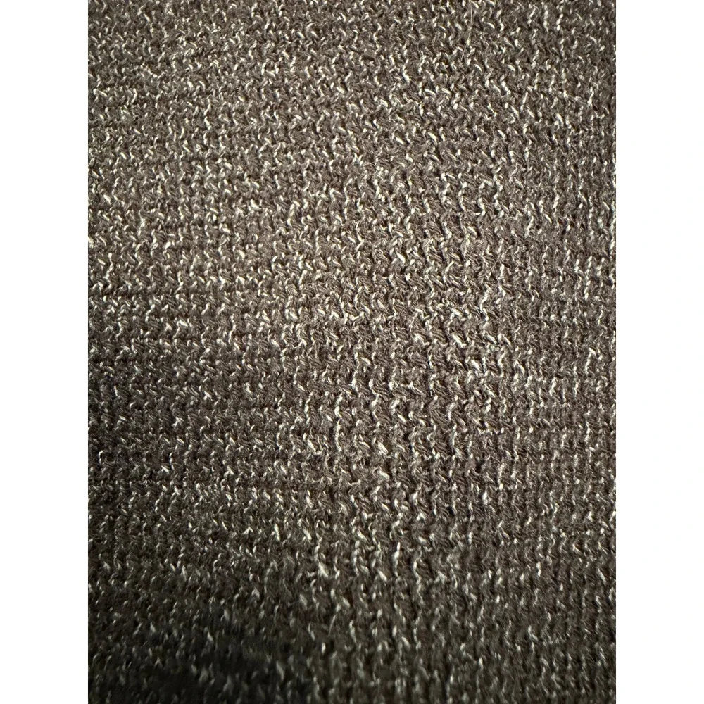 Johnston & Murphy Mens Full Zip Sweater Jacket Charcoal Gray Faux Leather Trim M